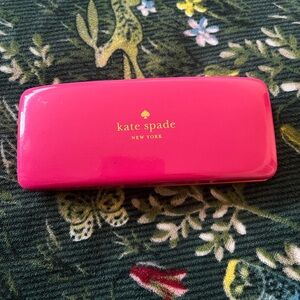 kate spade Hot Pink Glossy Eyeglass Case with Gold Logo